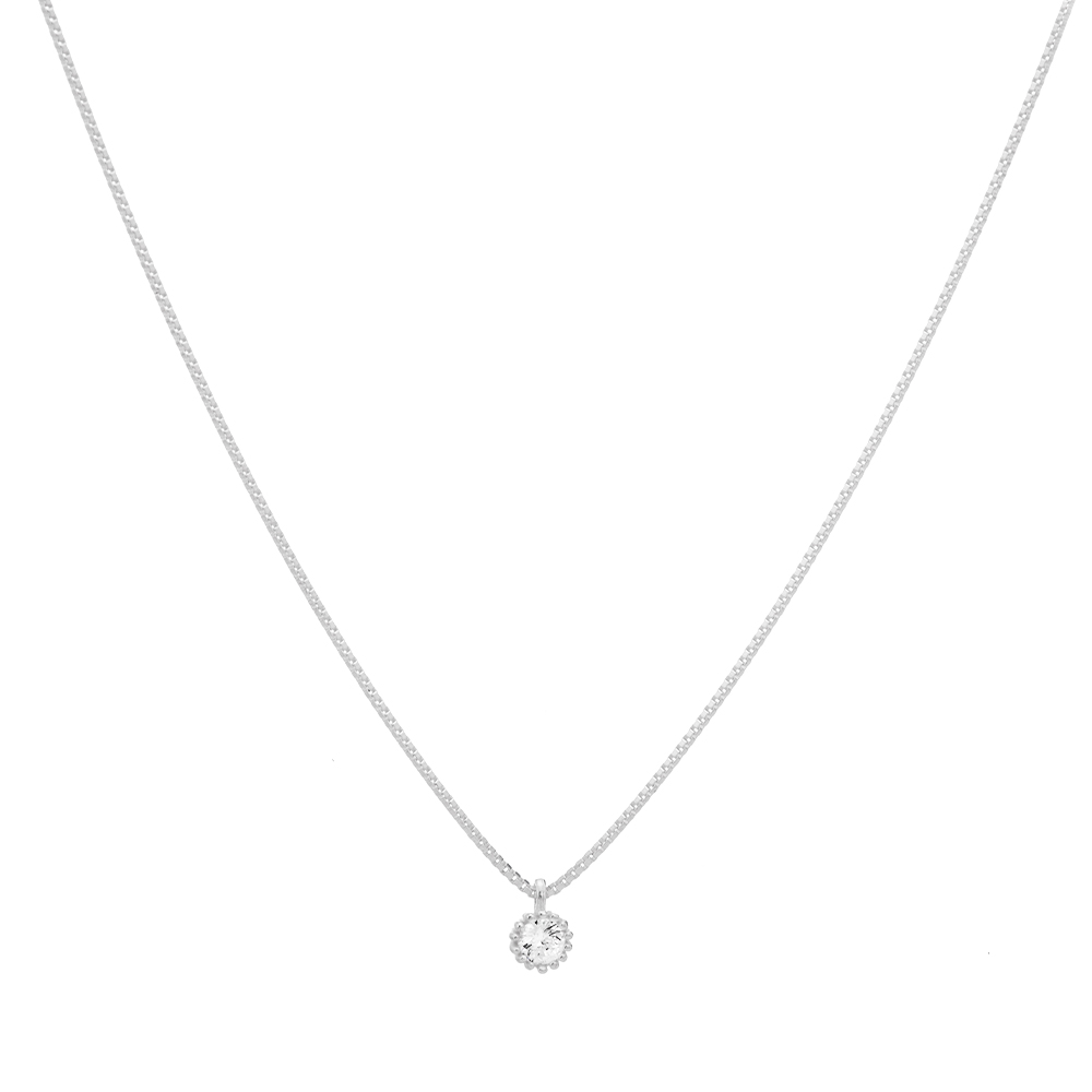 colar-de-prata-ponto-de-luz-redondo Colar de prata 925 ponto de luz zircônia redonda 4 mm - Imagem 1