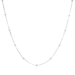 Corrente de prata 925 malha veneziana V15 com bolinhas - vários comprimentos