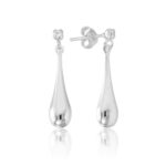 Brinco de prata 925 gota alongada com zircônia cristal