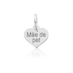 Pingente de prata 925 mini coração mãe de pet