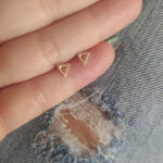 Brinco De Prata 925 Triângulo Vazado P - Imagem 4