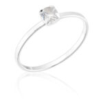 Anel de prata solitário pedra zircônia pequena - Imagem 4