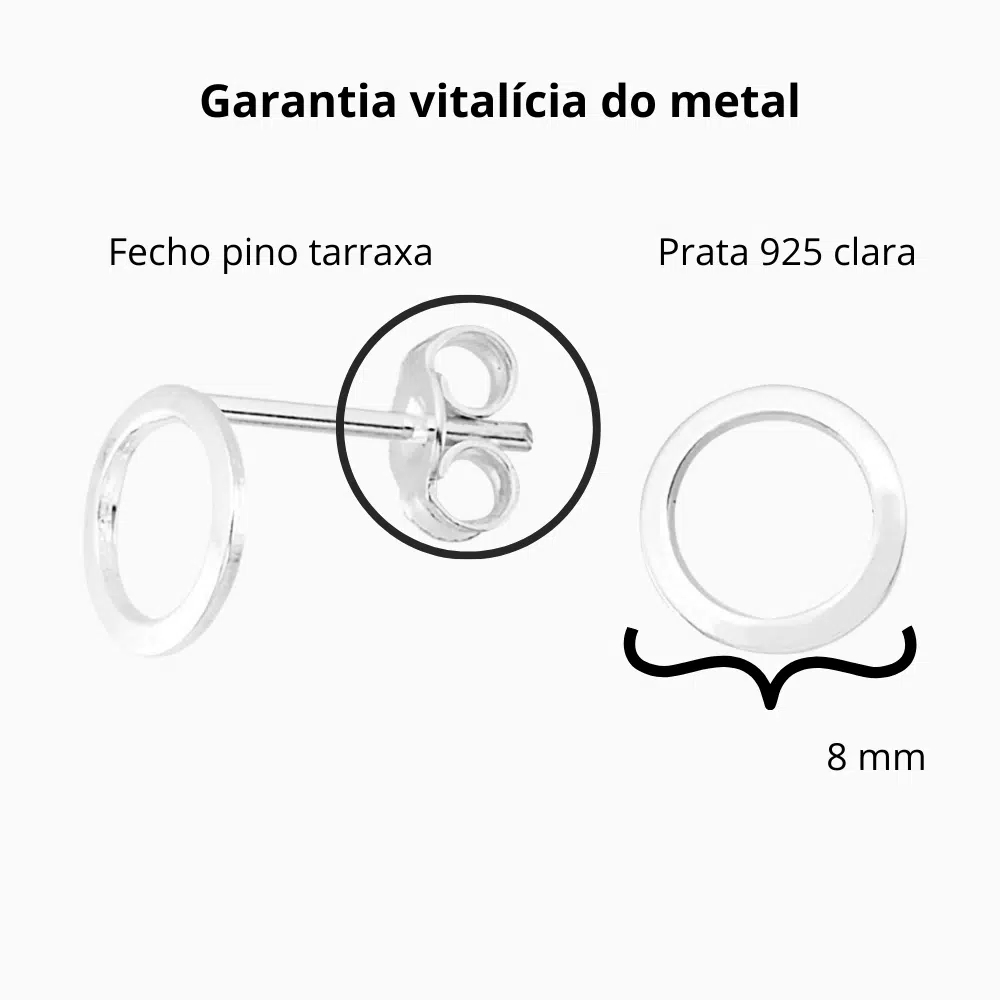 Brinco De Prata 925 Círculo Vazado - Imagem 3