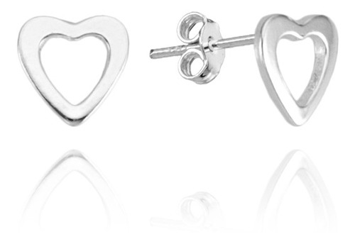 9ee69aa71f6b355754caf7a6e33469c9-1.jpg Brinco De Prata 925 Coração Vazado P - Imagem 1