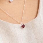Pingente de prata 925 mini zircônia coração rubi - Imagem 2
