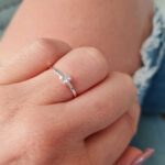 Anel de prata solitário pedra zircônia pequena - Imagem 6