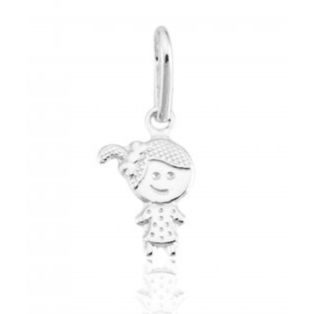 pingente-de-prata-mini-menina-cabelo Pingente de prata 925 mini menina cabelo preso - Imagem 1