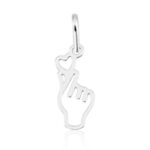 Pingente de prata 925 mini heart finger Dorama