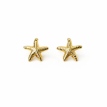 Brinco estrela do mar maior texturizada banhado a ouro 18k