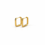 Brinco argola quadrada fio redondo banhado a ouro 18k