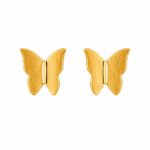 Brinco borboleta origami banhado a ouro 18k