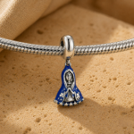 Berloque pingente Nossa Senhora manto azul aço inox - Imagem 2