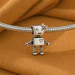 Berloque separador robozinha com laço aço inox - Imagem 2