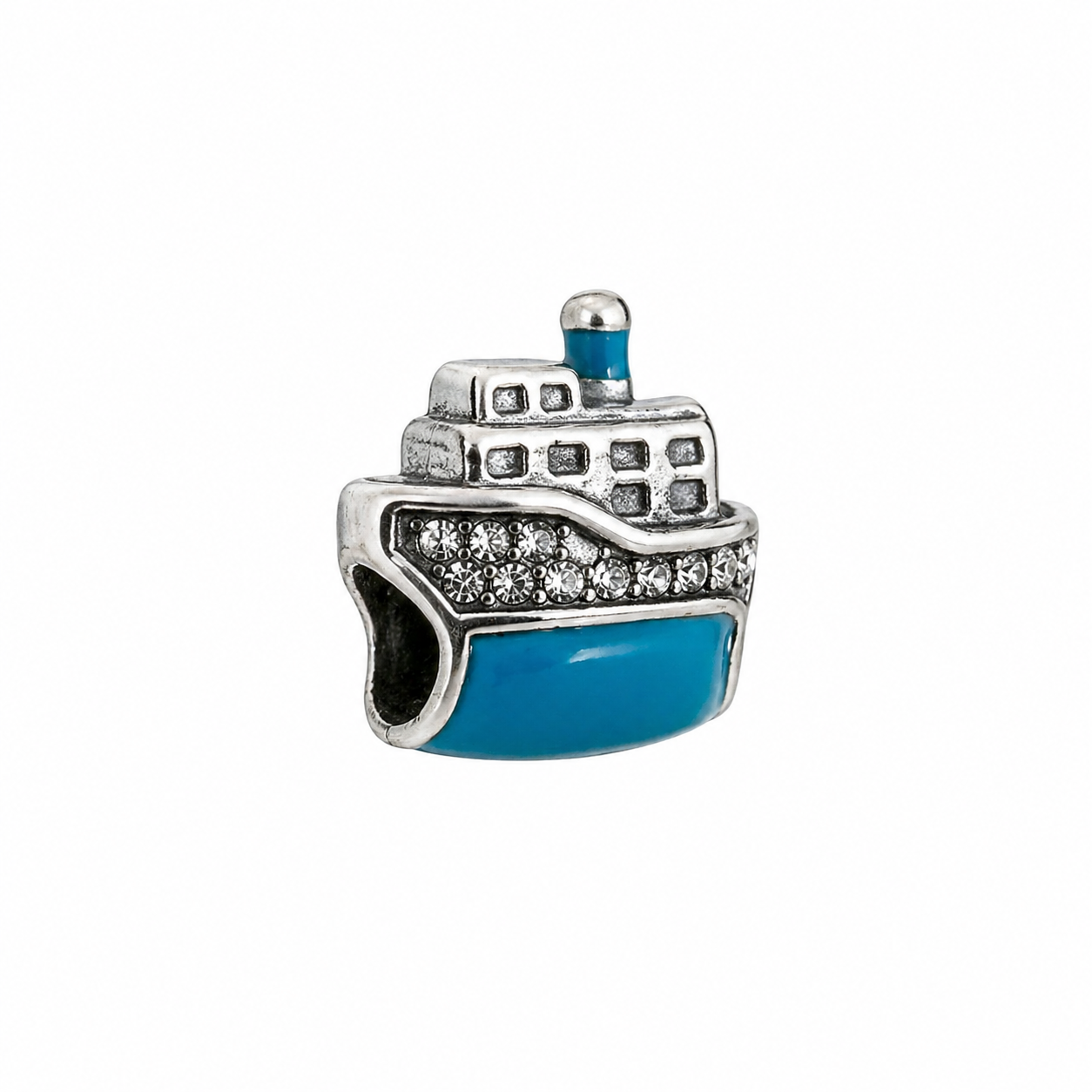 B113-berloque-separador-navio-azul-cravejado-aço-inox (2) Berloque separador navio azul cravejado aço inox - Imagem 1