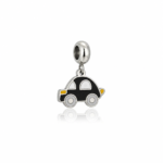 Berloque pingente carro resinado preto aço inox