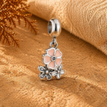 Berloque pingente três flores aço inox - Imagem 2