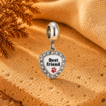 Berloque pingente best friends patinha aço inox - Imagem 2