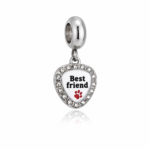 Berloque pingente best friends patinha aço inox