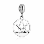 Berloque pingente profissão arquitetura aço inox