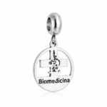 Berloque pingente profissão biomedicina aço inox