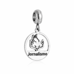 Berloque pingente profissão jornalismo aço inox
