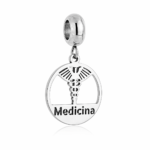 Berloque pingente profissão medicina aço inox