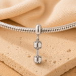 Berloque pingente halter cravejado aço inox - Imagem 2