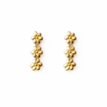 Brinco mini ear cuff flores banhado a ouro 18k