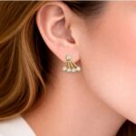 Brinco raminho com zircônia banhado a ouro 18k - Imagem 2