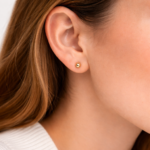 Brinco bola 3 mm banhado a ouro 18k - Imagem 2