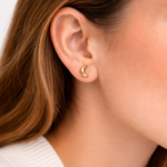 Brinco lua banhado a ouro 18k - Imagem 2