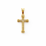 Pingente cruz cravejada banhado a ouro 18k