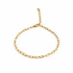 Pulseira mini elos ovais banhado a ouro 18k