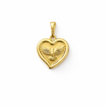 Pingente Espírito Santo aro coração banhado a ouro 18k