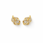 Brinco ramo cravejado cristal banhado a ouro 18k