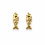 Brinco peixe banhado a ouro 18k
