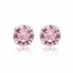 Brinco prata 925 zircônia rosa claro 12 mm - Imagem 3