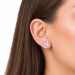 Brinco prata 925 zircônia rosa claro 12 mm - Imagem 2