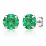 Brinco prata 925 zircônia verde mar 12 mm