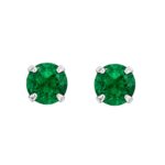 Brinco prata 925 zircônia verde esmeralda 10 mm