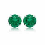 Brinco prata 925 zircônia verde esmeralda 10 mm - Imagem 3