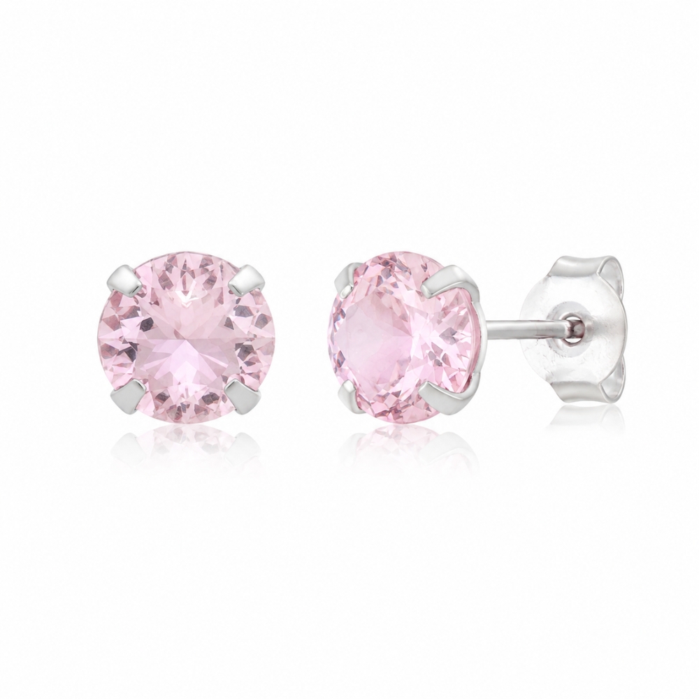 2216-brinco-prata-925-zirconia-rosa-claro-10mm (1) Brinco prata 925 zircônia rosa claro 10 mm - Imagem 1