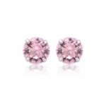 Brinco prata 925 zircônia rosa claro 10 mm - Imagem 3