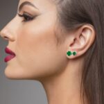 Brinco prata 925 zircônia verde esmeralda 7 mm - Imagem 2