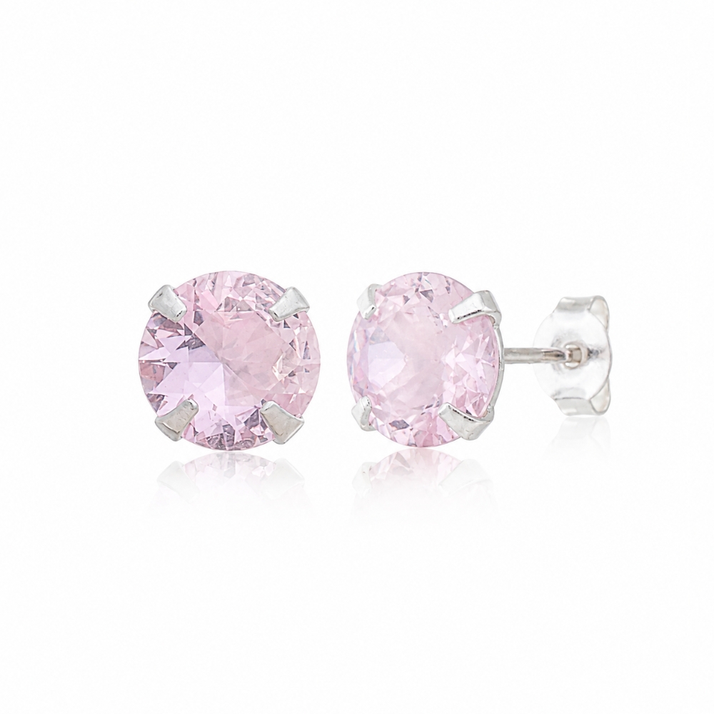 2220-brinco-prata-925-zirconia-rosa-claro-7mm (1) Brinco prata 925 zircônia rosa claro 7 mm - Imagem 1