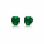 Brinco prata 925 zircônia verde esmeralda 5 mm - Imagem 3