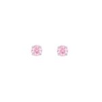 Brinco prata 925 zircônia rosa claro 5 mm