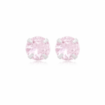 Brinco prata 925 zircônia rosa claro 5 mm - Imagem 3