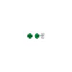 Brinco prata 925 zircônia verde esmeralda 3 mm