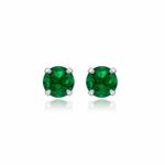 Brinco prata 925 zircônia verde esmeralda 3 mm - Imagem 3